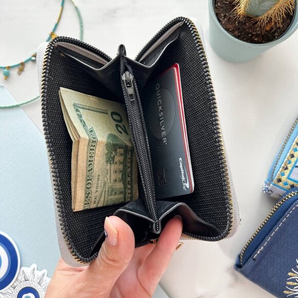Small Evil Eye Wallet, Bohemian Purse, Coin Wallet - Picture 4 of 6